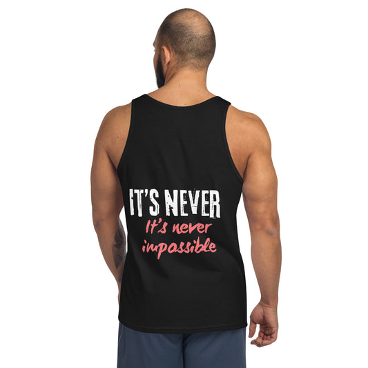 Men's Tank Top Its never impossible red and white