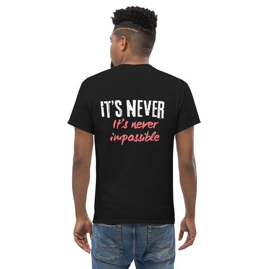 Unisex classic tee Its never impossible red and white