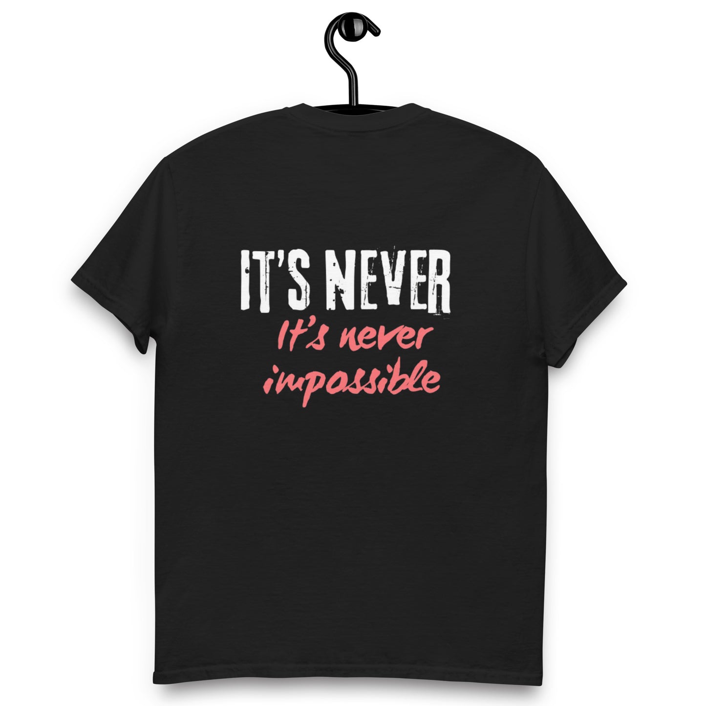 Unisex classic tee Its never impossible red and white