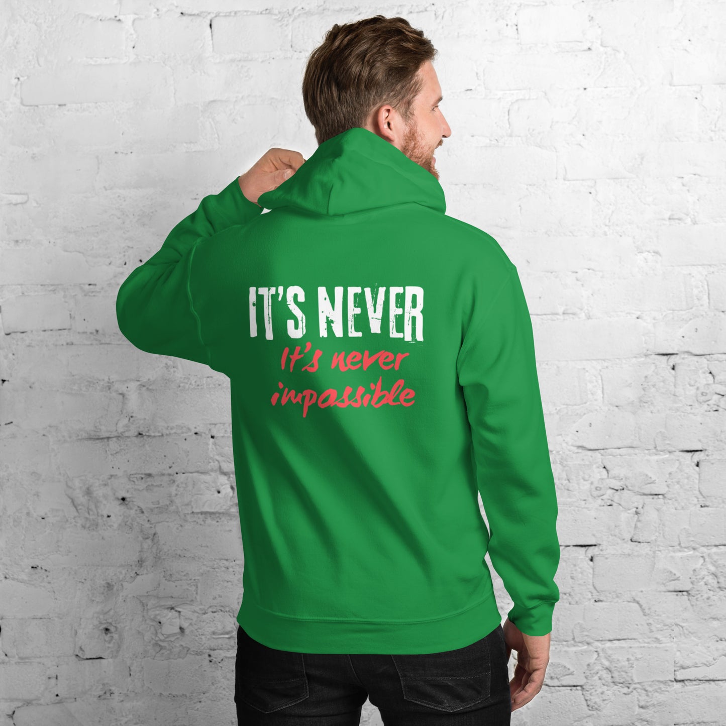 Unisex Hoodie Its never impossible red and white