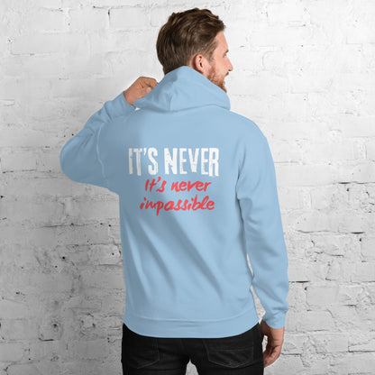 Unisex Hoodie Its never impossible red and white