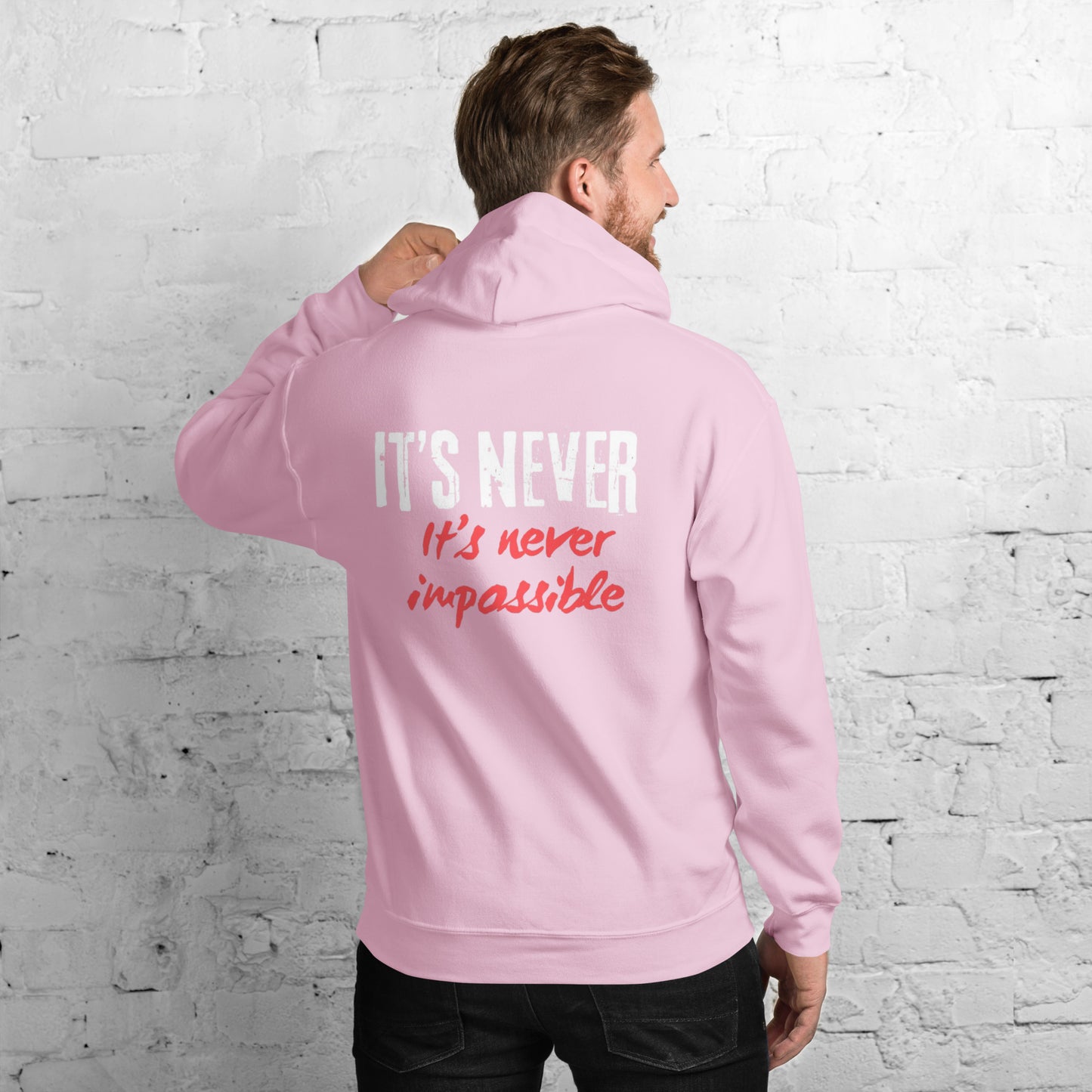 Unisex Hoodie Its never impossible red and white