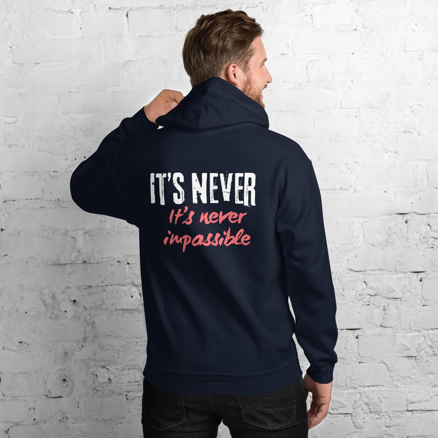 Unisex Hoodie Its never impossible red and white