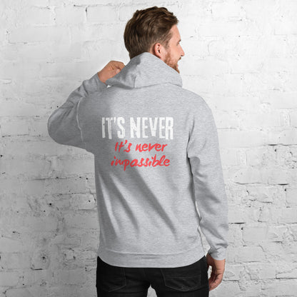 Unisex Hoodie Its never impossible red and white